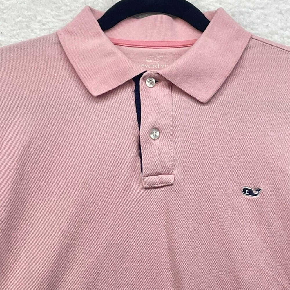 Vineyard Vines Shirt Mens Medium Pink Sankaty Polo Golf Golfer Outdoor Rugby - Picture 4 of 10